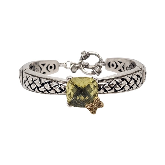 Saint by Sarah Jane Sterling Silver 18K Gold Butterfly Peridot Bracelet #16049 - Picture 1 of 10